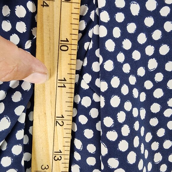 Spanx Shorts Womens 1X Navy Blue Polka Dot Pull On High Rise - Picture 6 of 10